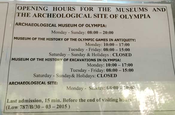 Horarios-museo-Olimpia-Grecia
