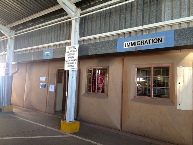 Puesto fronterizo en Namibia