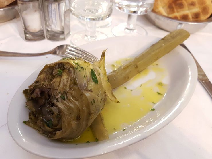 Donde comer bien en Roma Alcachofas romanas